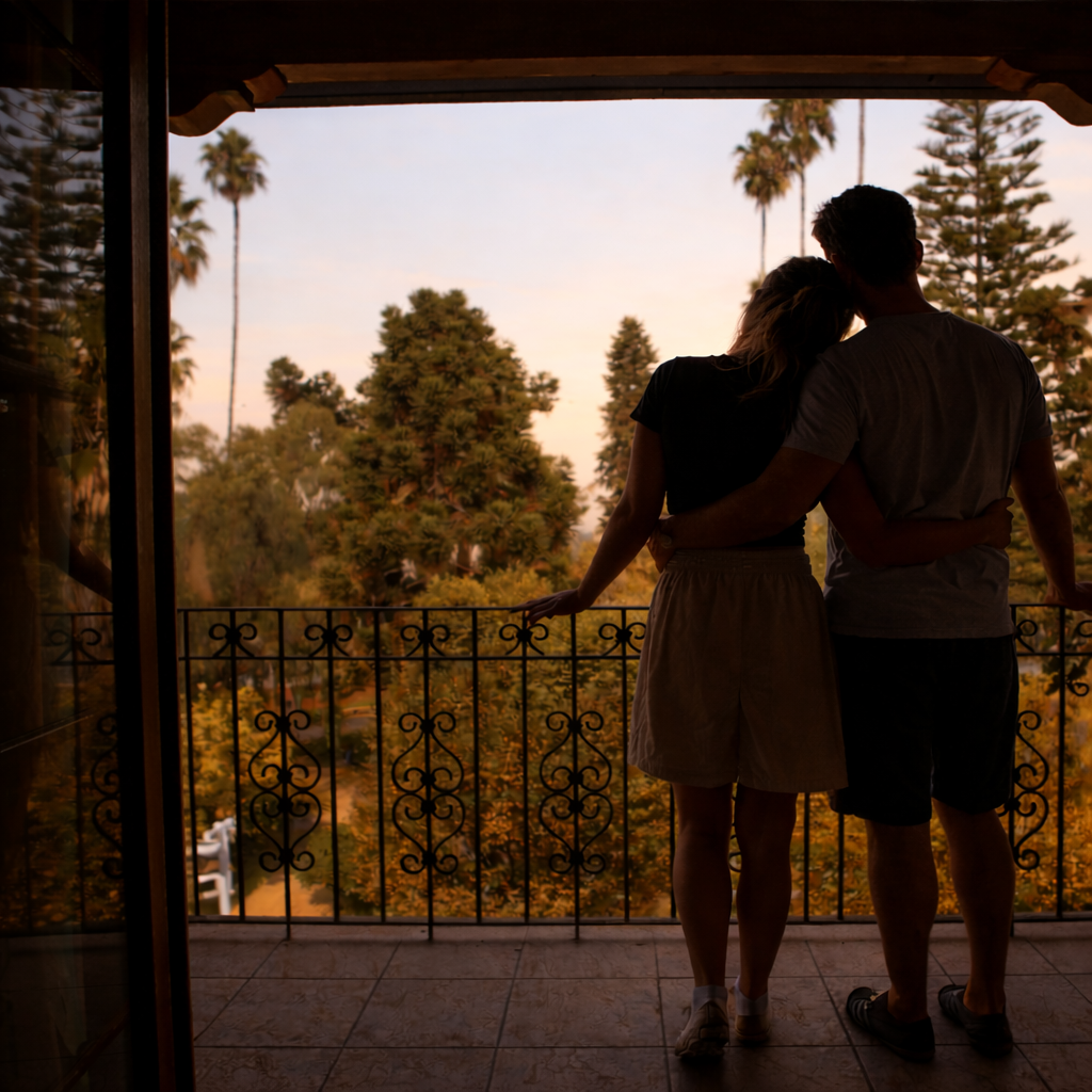 Pareja disfrutando en el día de los enamorados en Hotel Santa Cruz